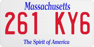 MA license plate 261KY6