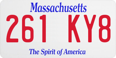 MA license plate 261KY8