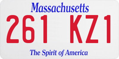 MA license plate 261KZ1