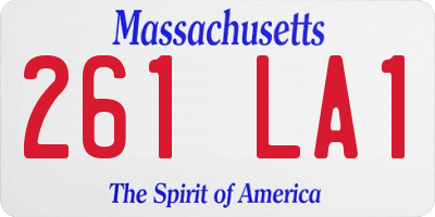 MA license plate 261LA1