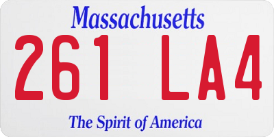 MA license plate 261LA4