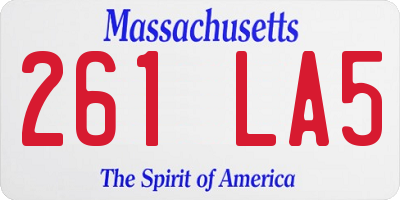 MA license plate 261LA5