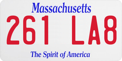 MA license plate 261LA8