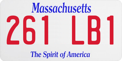MA license plate 261LB1
