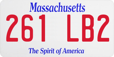 MA license plate 261LB2