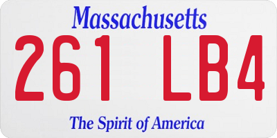 MA license plate 261LB4
