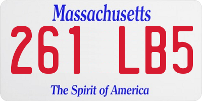 MA license plate 261LB5