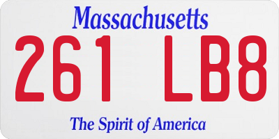 MA license plate 261LB8