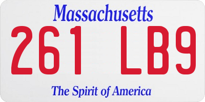MA license plate 261LB9