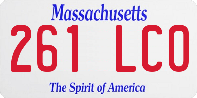 MA license plate 261LC0