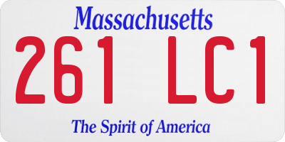 MA license plate 261LC1