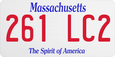 MA license plate 261LC2