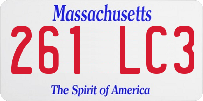 MA license plate 261LC3