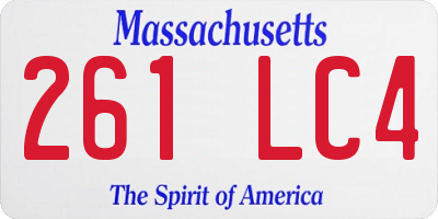 MA license plate 261LC4