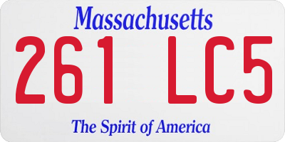 MA license plate 261LC5