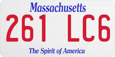 MA license plate 261LC6