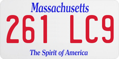 MA license plate 261LC9