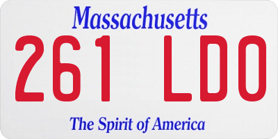 MA license plate 261LD0