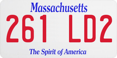 MA license plate 261LD2