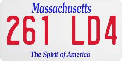MA license plate 261LD4