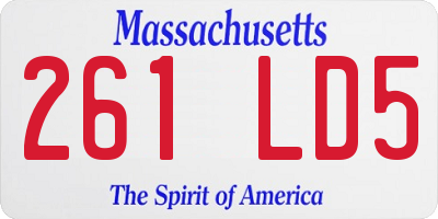 MA license plate 261LD5