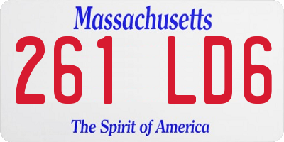 MA license plate 261LD6