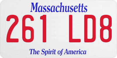 MA license plate 261LD8