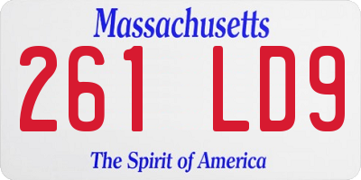 MA license plate 261LD9