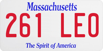 MA license plate 261LE0