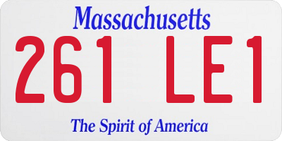 MA license plate 261LE1