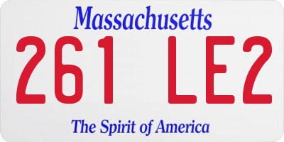 MA license plate 261LE2
