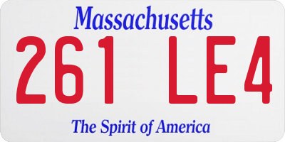 MA license plate 261LE4
