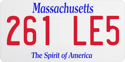 MA license plate 261LE5