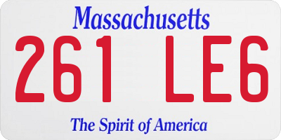MA license plate 261LE6