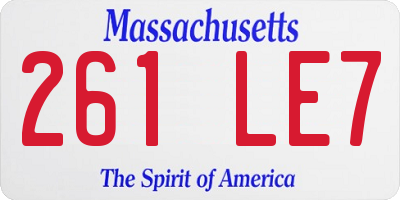 MA license plate 261LE7