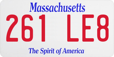 MA license plate 261LE8
