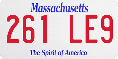 MA license plate 261LE9
