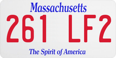 MA license plate 261LF2