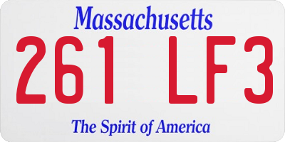 MA license plate 261LF3