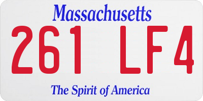 MA license plate 261LF4