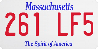 MA license plate 261LF5