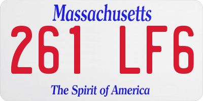 MA license plate 261LF6