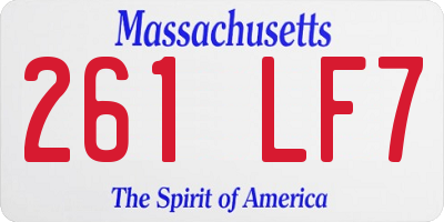 MA license plate 261LF7