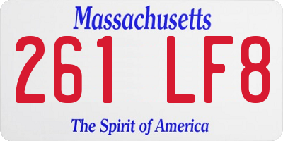 MA license plate 261LF8