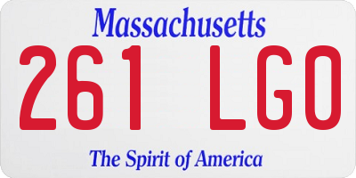 MA license plate 261LG0