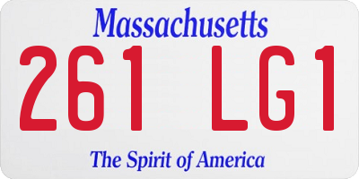 MA license plate 261LG1