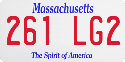 MA license plate 261LG2