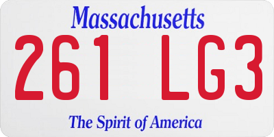 MA license plate 261LG3