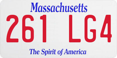 MA license plate 261LG4