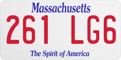 MA license plate 261LG6